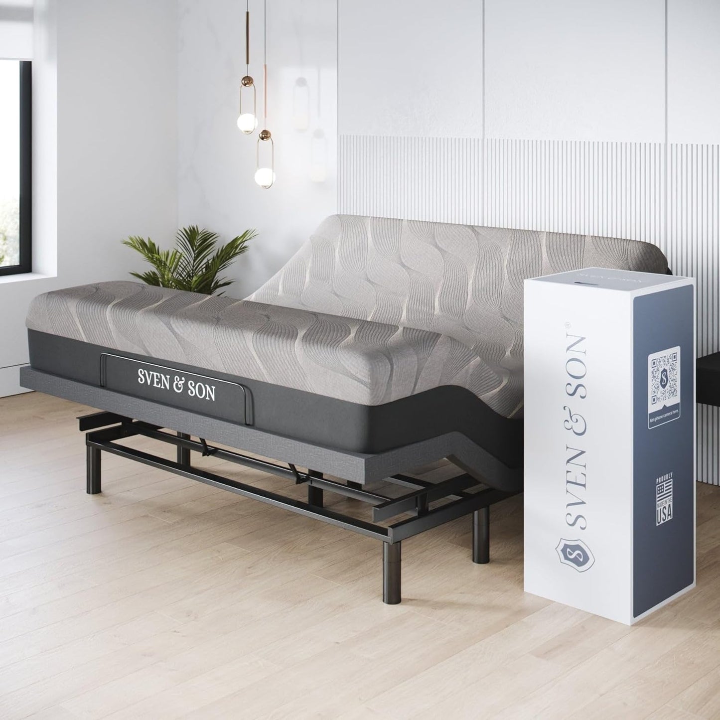 Harmony Adjustable Bed Base, Head and Foot Lift, Massage, Under-Bed Lights, USB, Gel Memory, Zero Gravity Smart Frame - King + 10 Inch Memory Foam Matt (Firm)