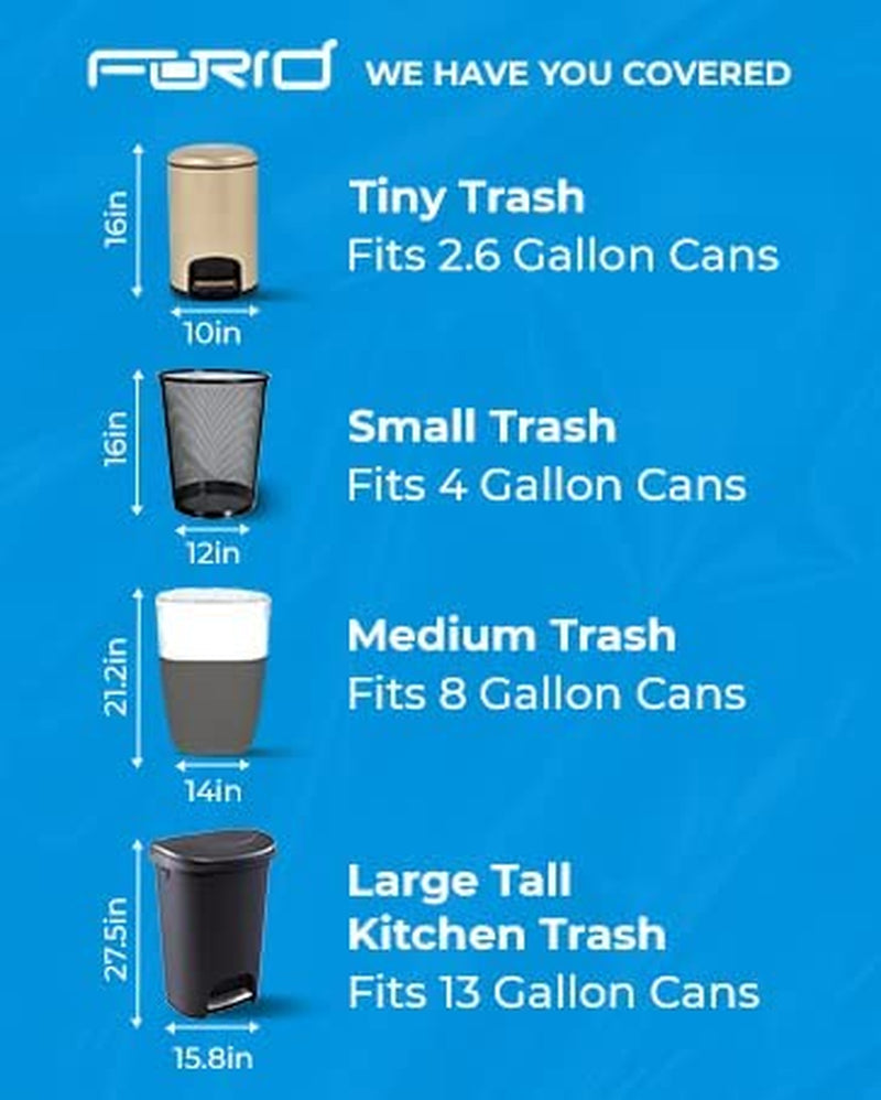 Clear Small Trash Bags 2.6 Gallon Garbage Bags Wastebasket Bin Liners 220 Count Plastic Trash Bags for Bathroom Bedroom Office Garbage Can 10 Liters - Durable & Thick Trash Bag