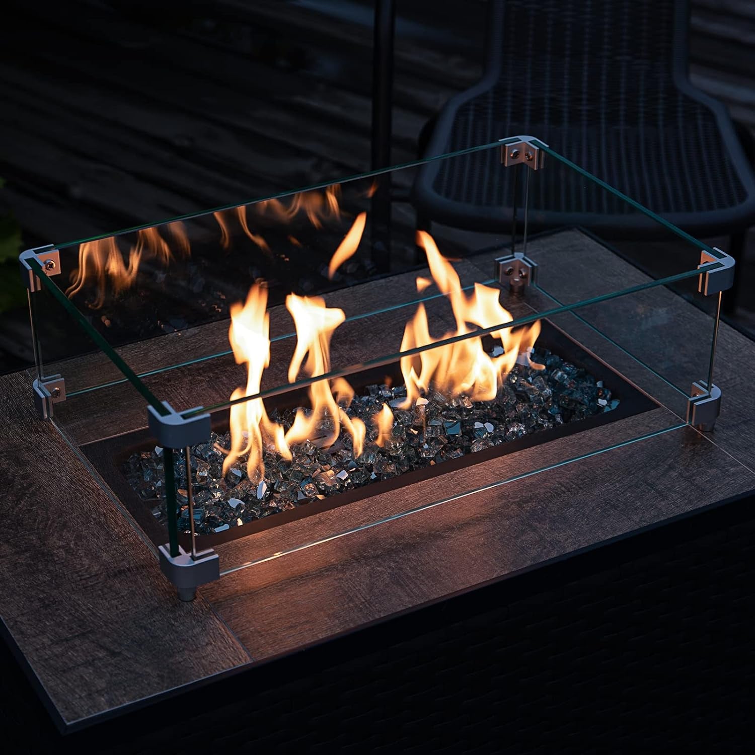 Fire Pit Glass for Propane Fire Pit, Gas Fireplace (10.00, Caribbean Blue)