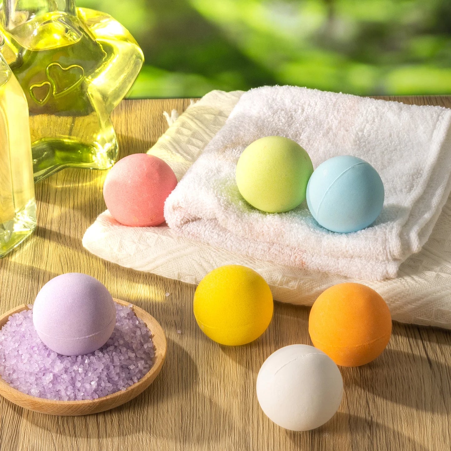 Luxury Bath Bombs Set with 7 Natural Essential Oils - Spa Bubble Bath Salts for Self-Care, Ideal Gift for Birthdays, Valentine's Day, and Holidays for All Ages