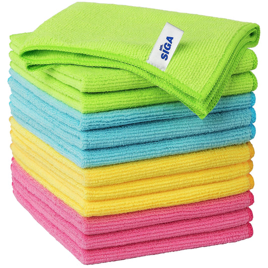 Microfiber Cleaning Cloth for Kitchen, Household & Car Cleaning, Pack of 12, Size: 12.6" X 12.6"