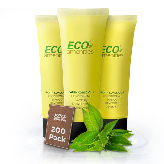 200-Pack Guest-Ready 1 oz Green Tea Scent 2-in-1 Shampoo & Conditioner – Perfect for Hotels and Events!