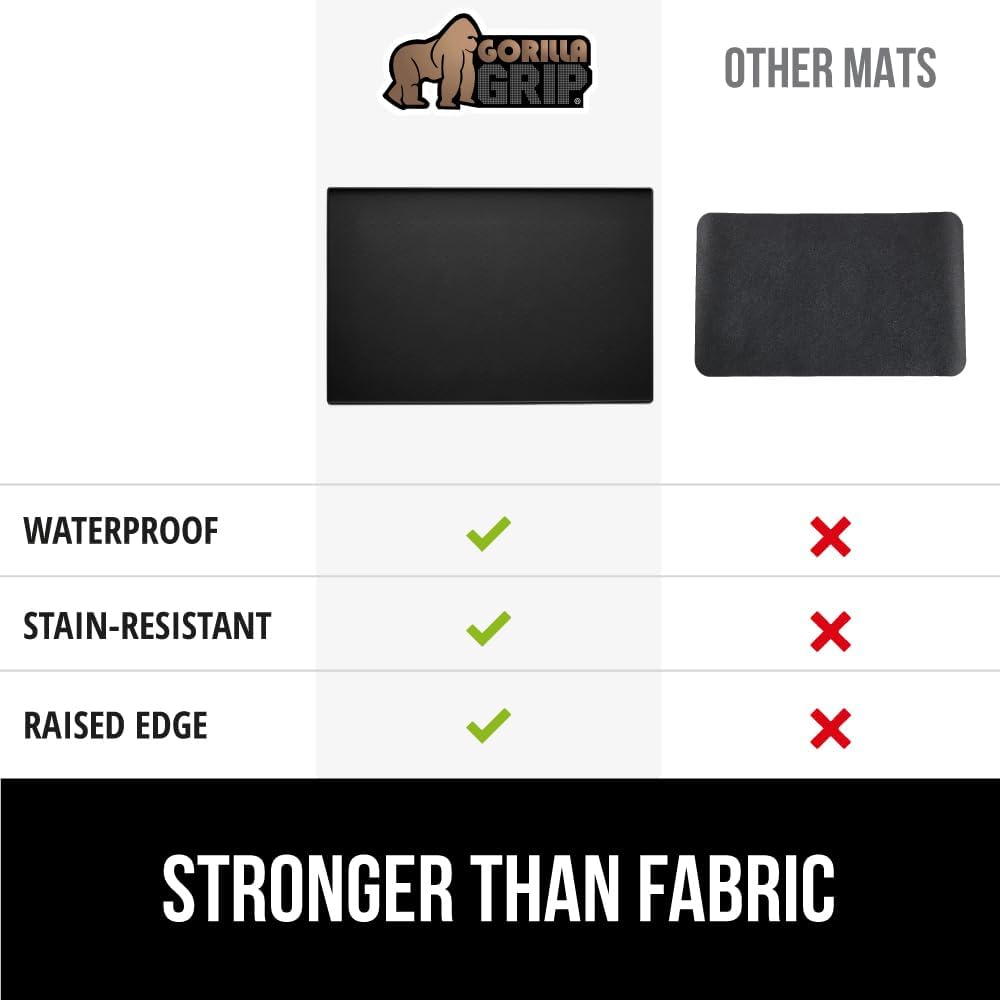 Premium Silicone Mat - 15" X 23" Waterproof & Heat-Resistant Dish Drying Mat - Perfect for Espresso Drink Bar Stations & Kitchen Counter Décor - Sleek Black Design