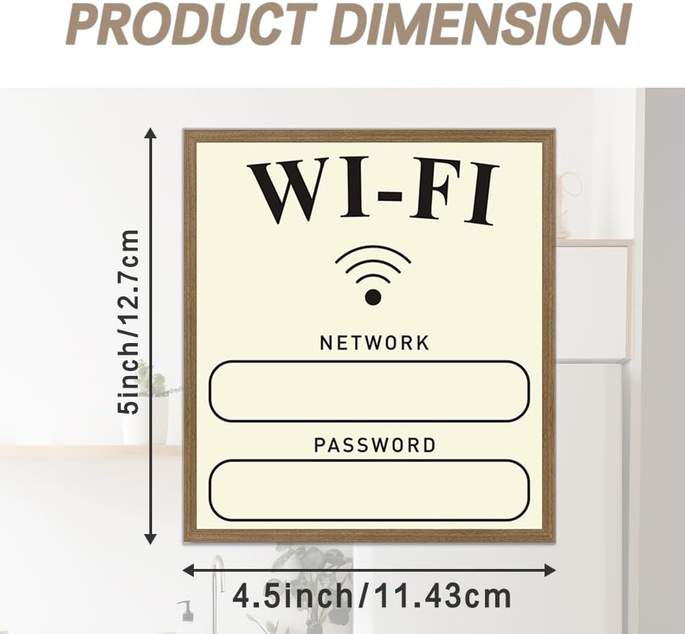 2 Pack Wifi Magnets - Dry Erase Signs for Airbnb Hosts, Perfect for your Airbnb guests, 4.5x5 Inch Design