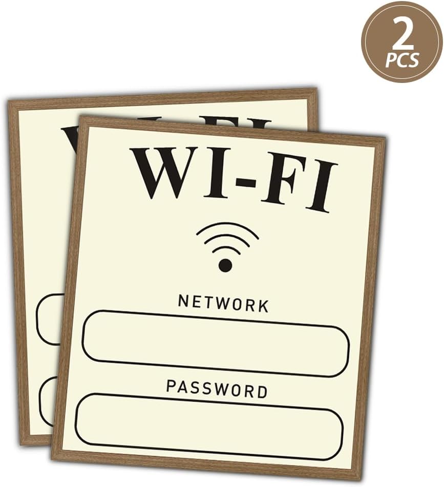 2 Pack Wifi Magnets - Dry Erase Signs for Airbnb Hosts, Perfect for your Airbnb guests, 4.5x5 Inch Design