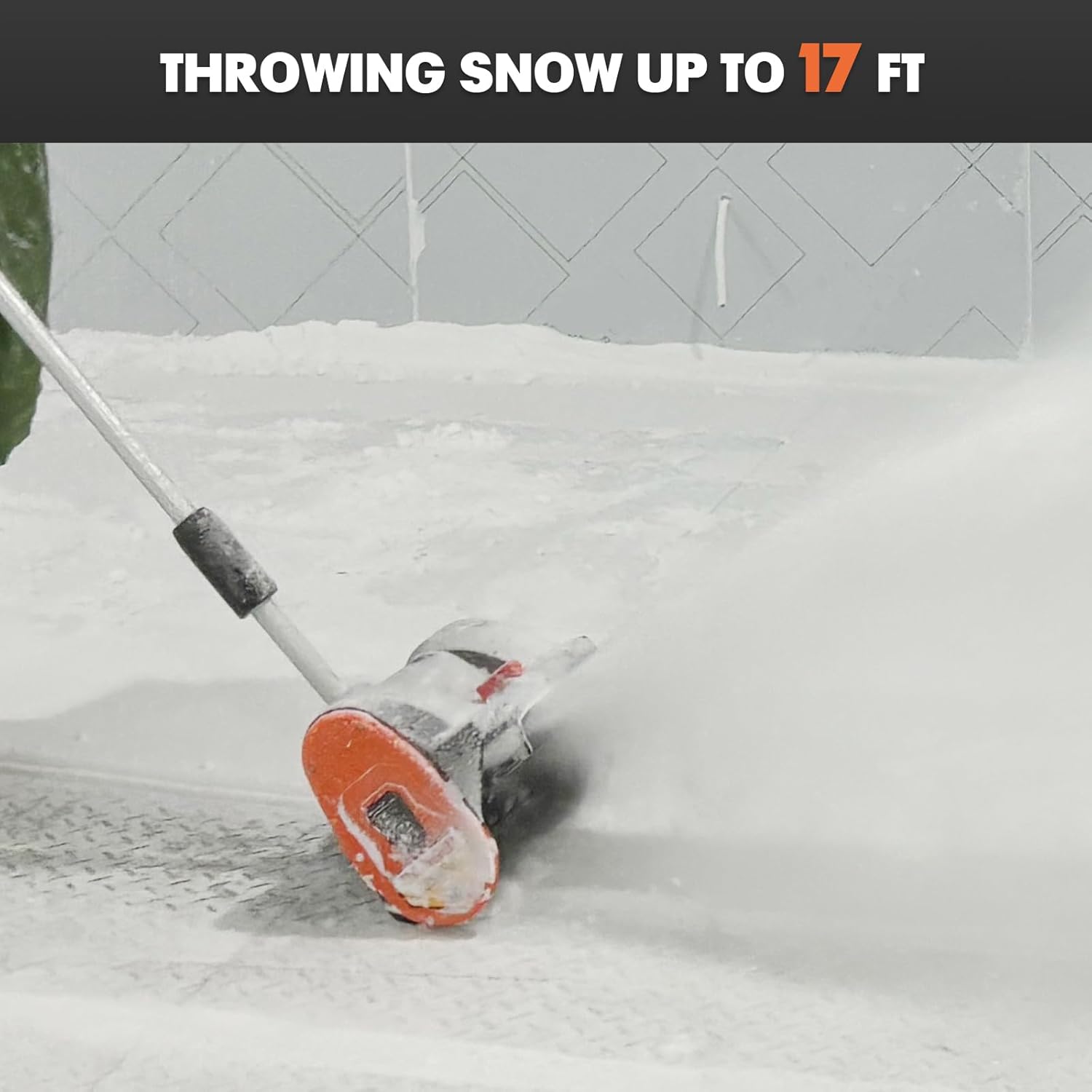 Powerful Brushless Cordless Snow Shovel - 12" Clear Width, 17' Throw Distance, Compatible with Dewalt 20V Max Battery & Charger Kit