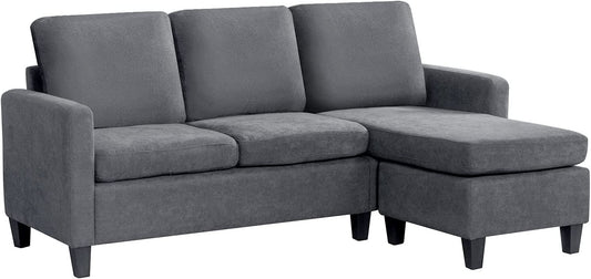 Sofa Sectional Sofa Furniture Set Futon Sofa Modern Convertible L-Shaped Couches Sofa Set Fabric Sofa Corner Sofa with Upholstered Contemporary for Living Room,Grey