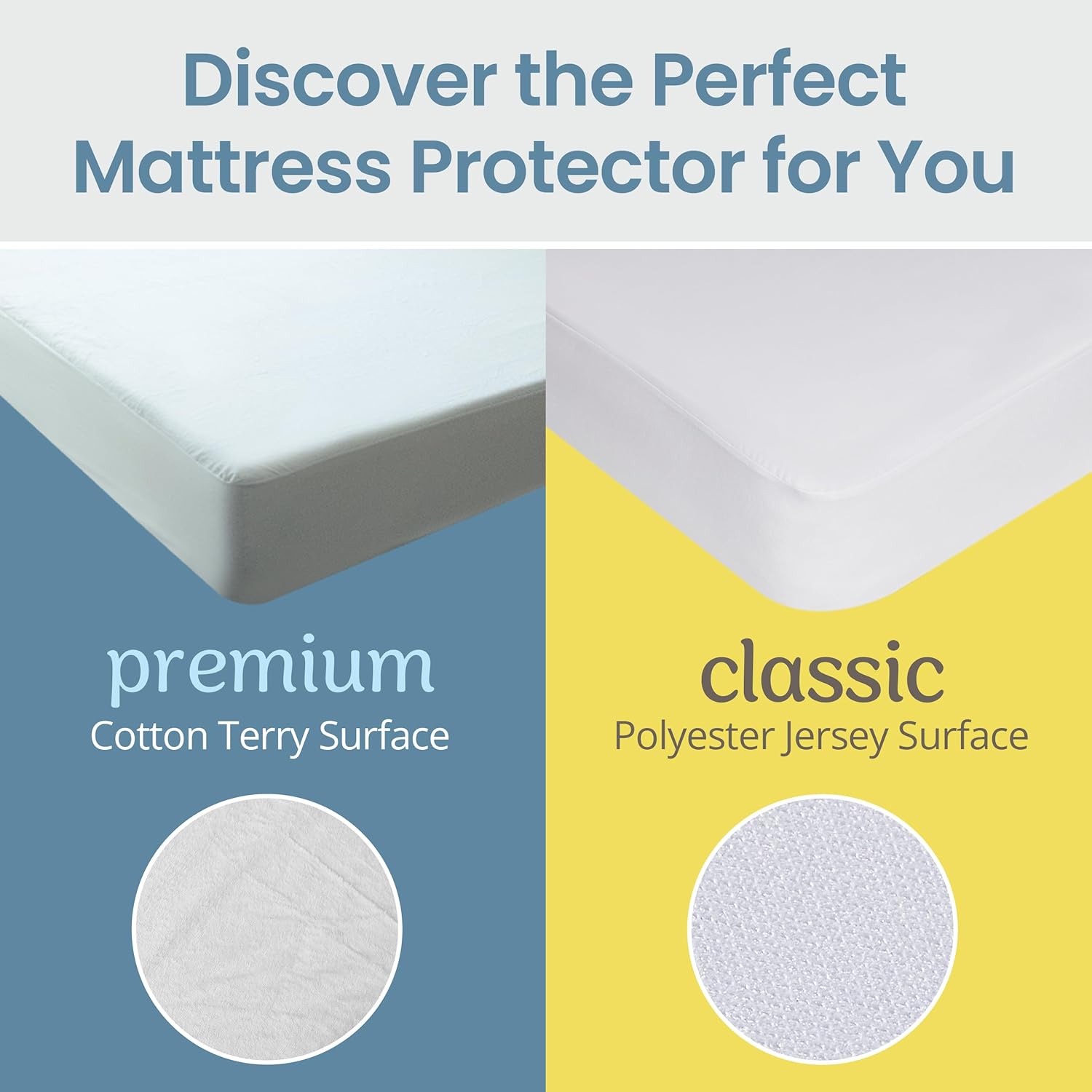 Ultimate Waterproof Mattress Protector - Stretchable Fitted Design, Machine Washable Cotton - Perfect for Airbnb Hosts!