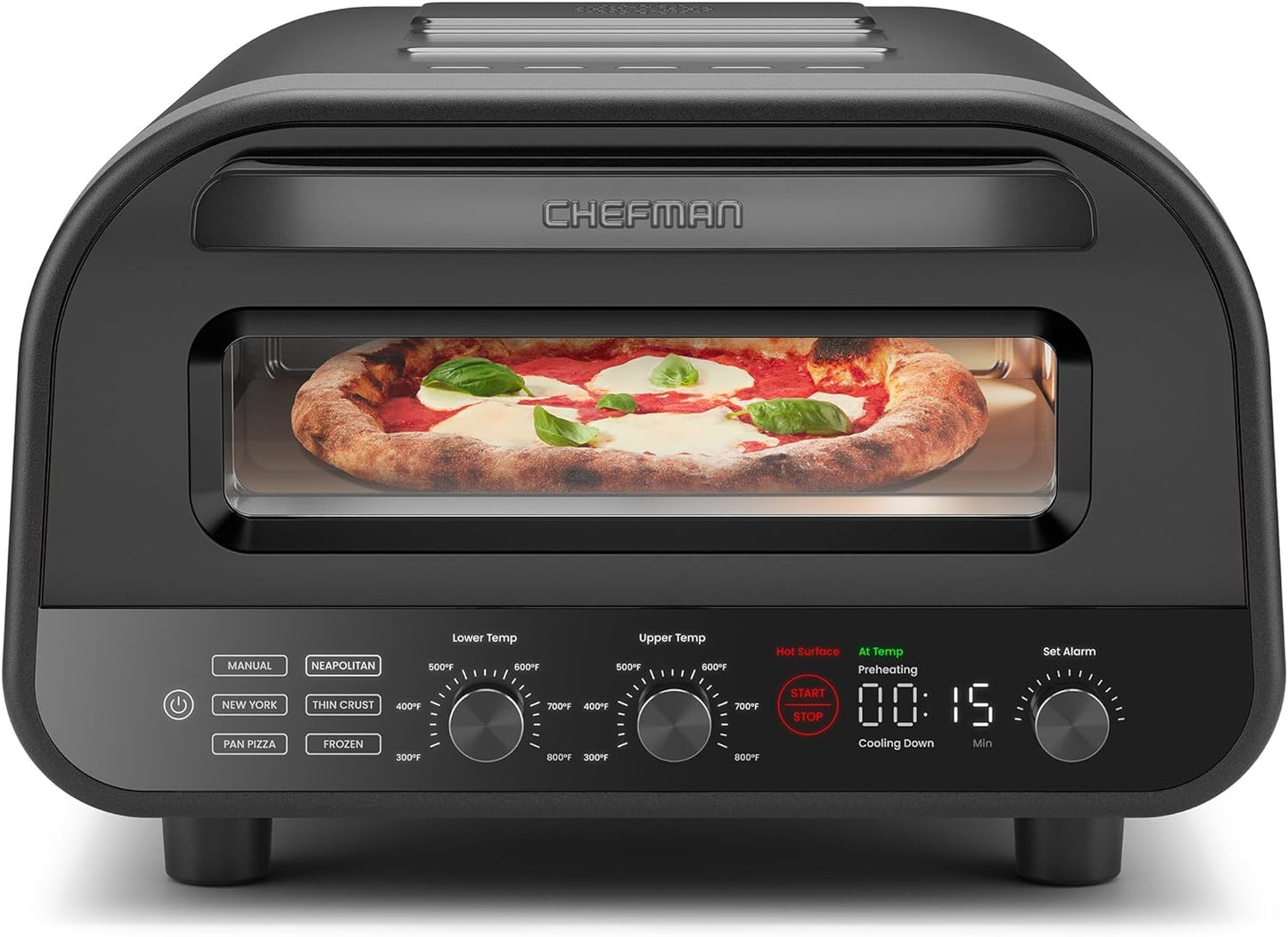 Transform Your Home Cooking with Our Indoor Pizza Oven - Perfect 12-Inch Pizzas in Minutes, 800°F Heat, Touchscreen Presets & Pizza Stone Included - Sleek Stainless Black Finish