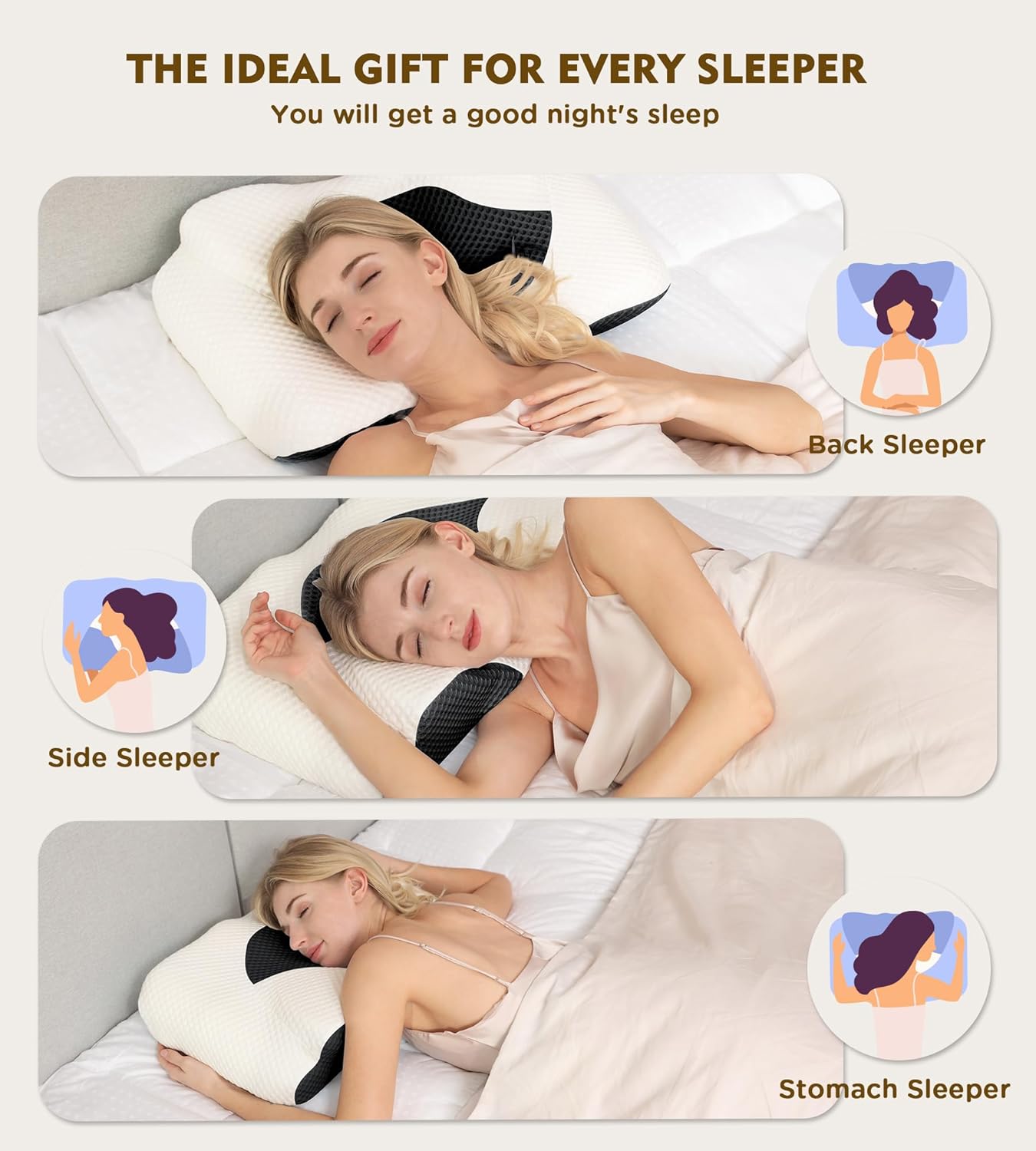 Ultimate Cervical Pillow for Neck Pain Relief - Adjustable Odorless Memory Foam with Cooling Case for Side & Back Sleepers