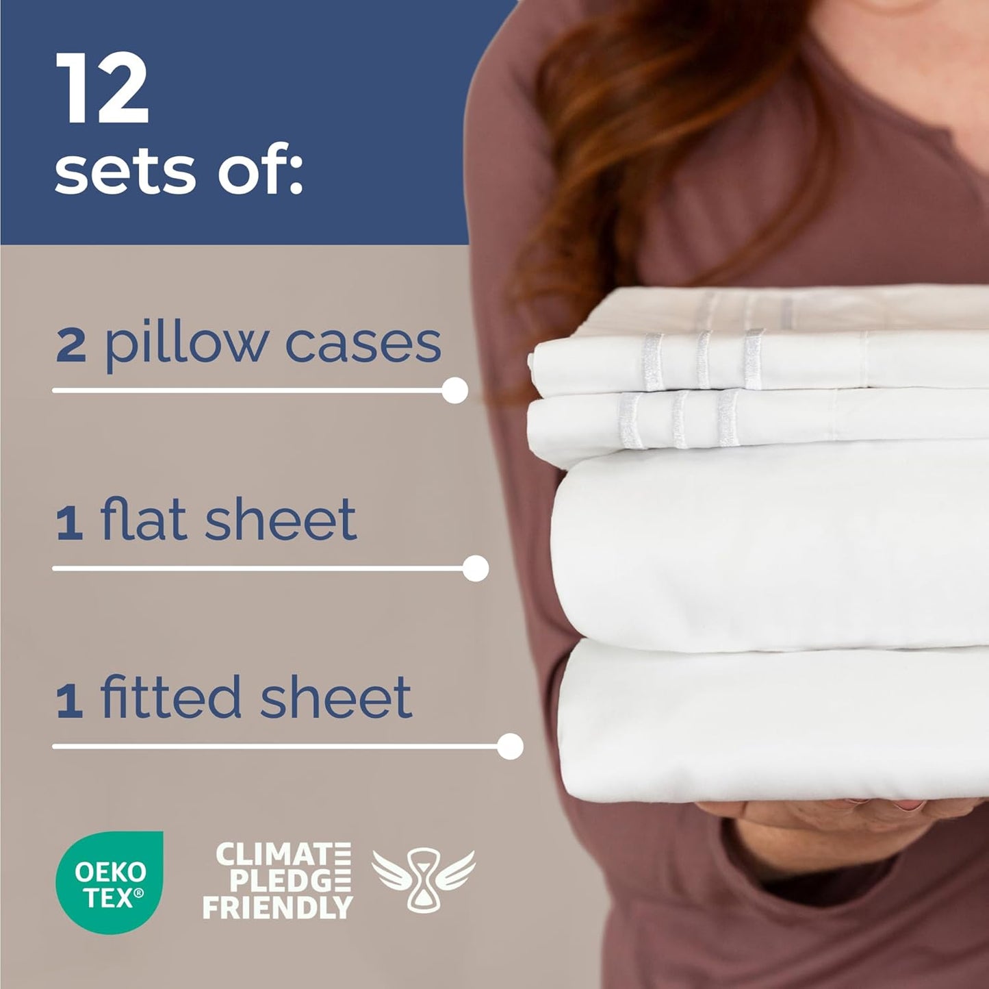 Premium Bulk Pack of 12 Queen Size Sheet Sets - Perfect for Hotels & Airbnbs - Exceptional Value in Classic White