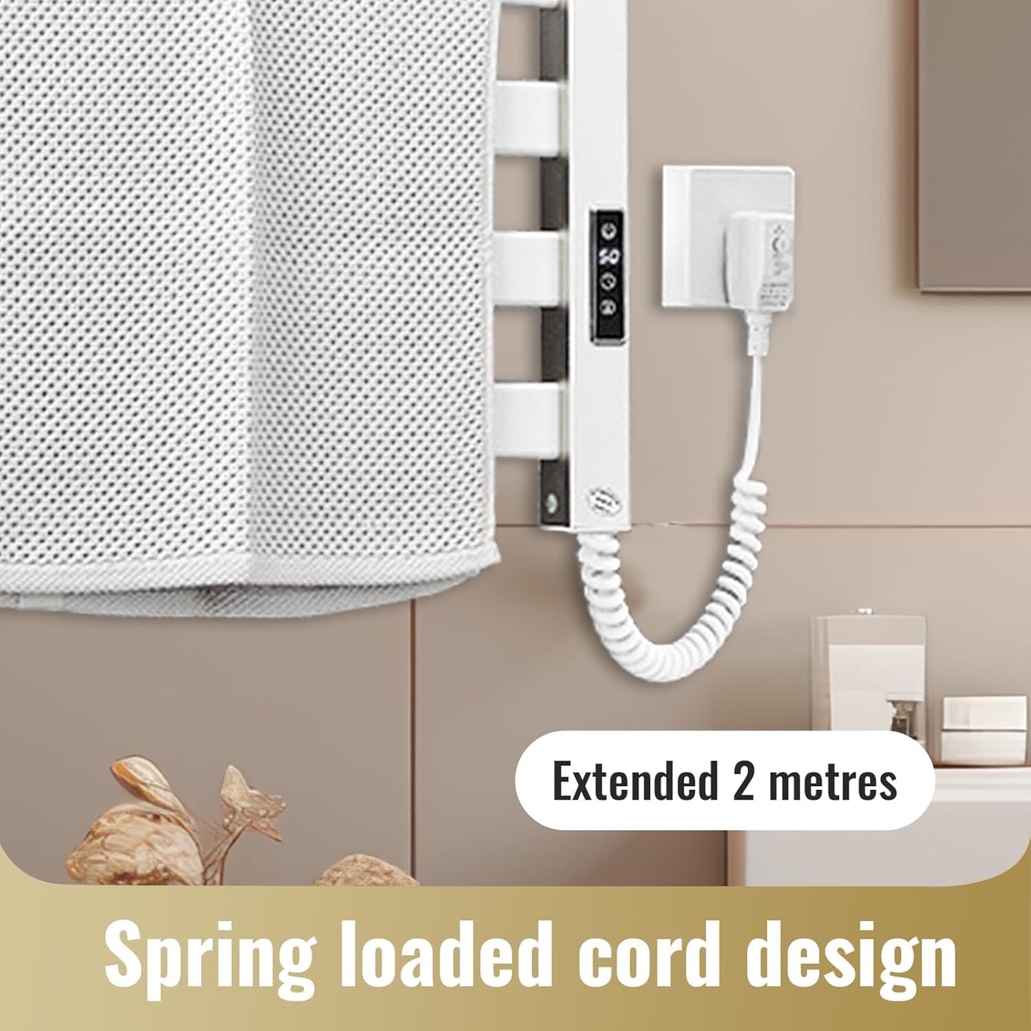 Your Airbnb Guests Will Love This Heated Towel Rack - Adjustable Timer & Temperature and Can Be Mounted On The Wall