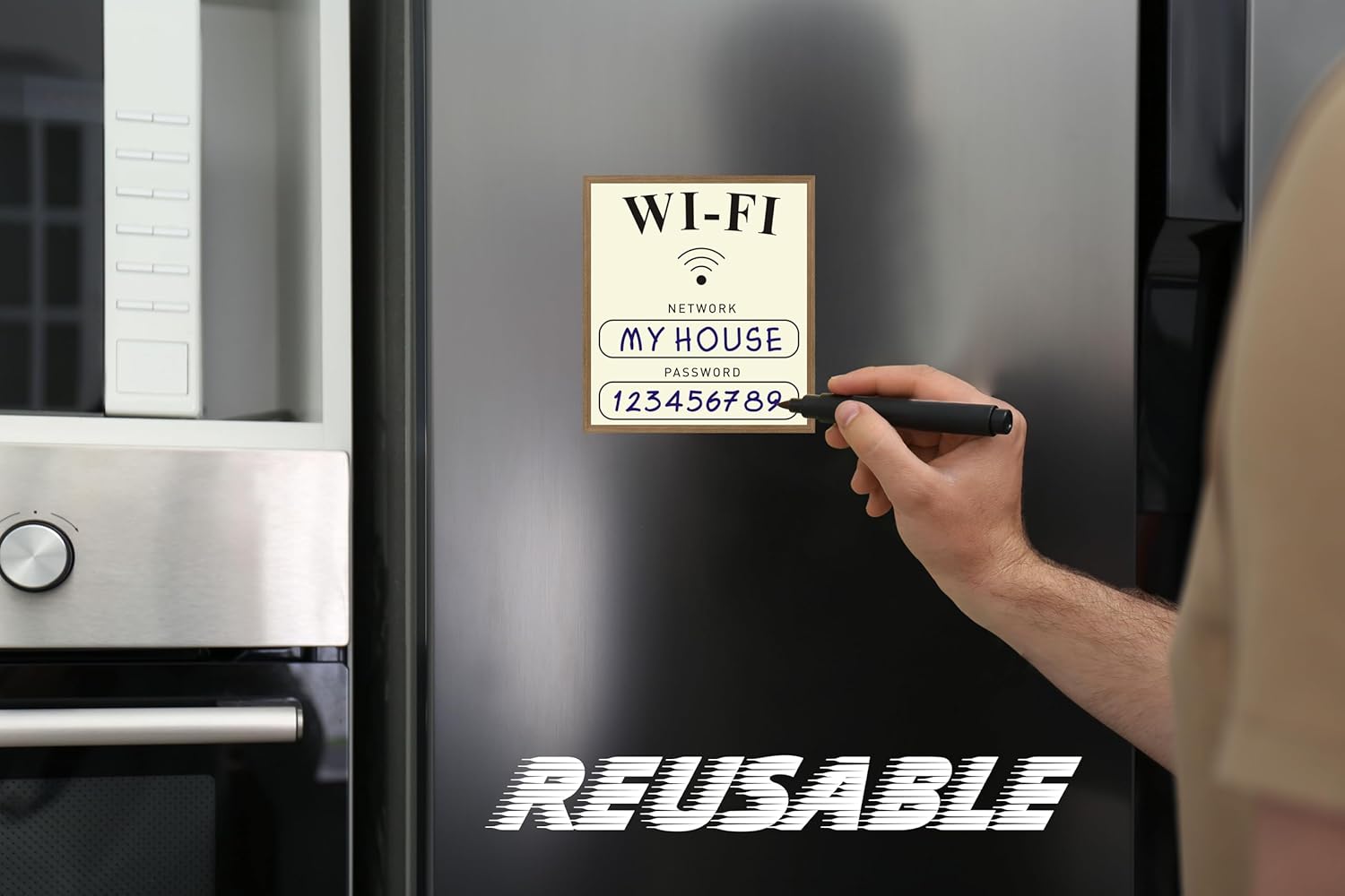 2 Pack Wifi Magnets - Dry Erase Signs for Airbnb Hosts, Perfect for your Airbnb guests, 4.5x5 Inch Design