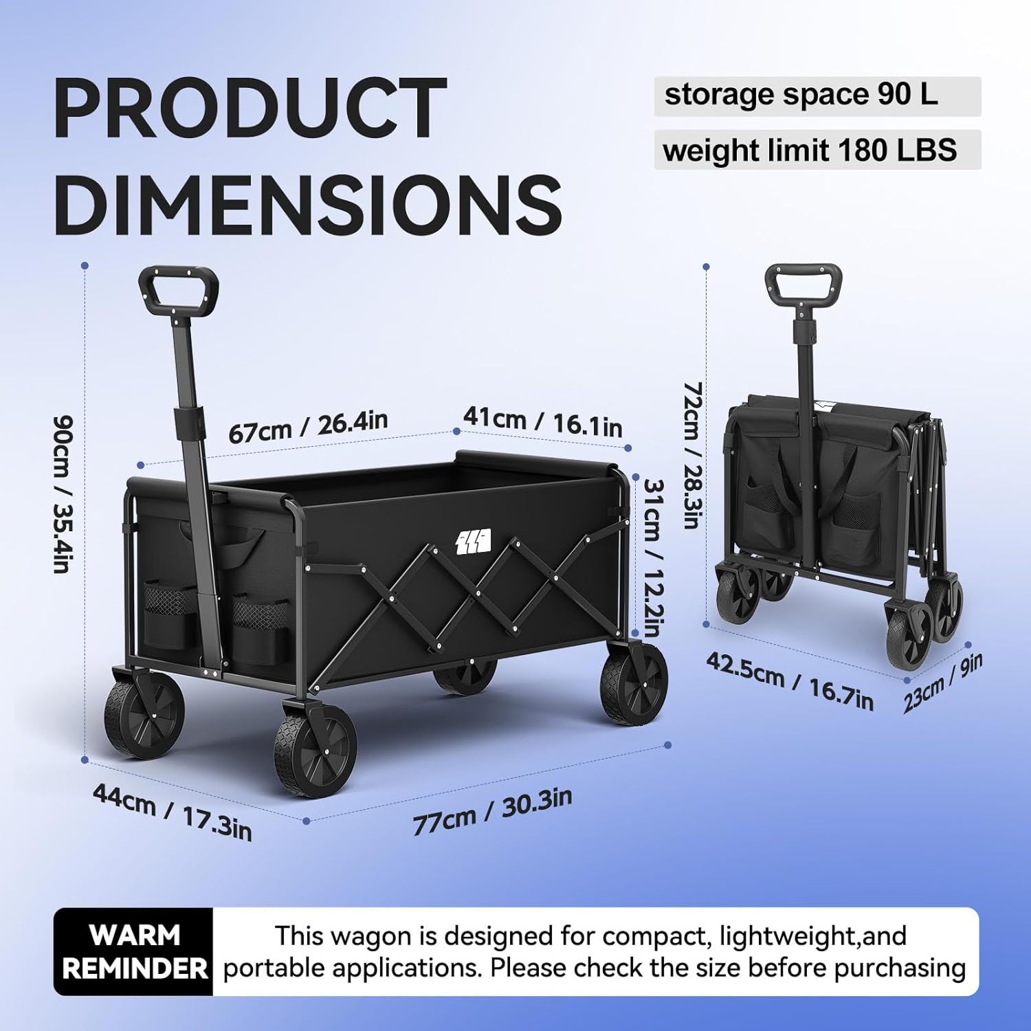 Wagon of Wonders: The Ultimate Grocery-Grabber and Beach-Bum Buddy That Can Haul Your Weight in Snacks (Black)