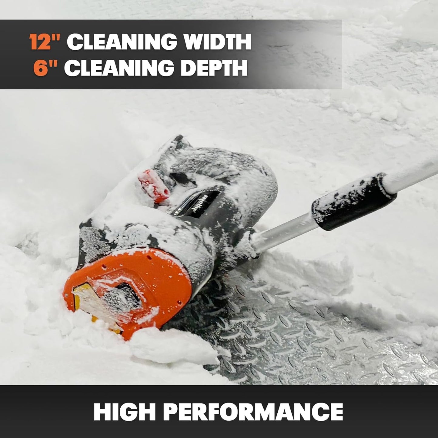 Powerful Brushless Cordless Snow Shovel - 12" Clear Width, 17' Throw Distance, Compatible with Dewalt 20V Max Battery & Charger Kit