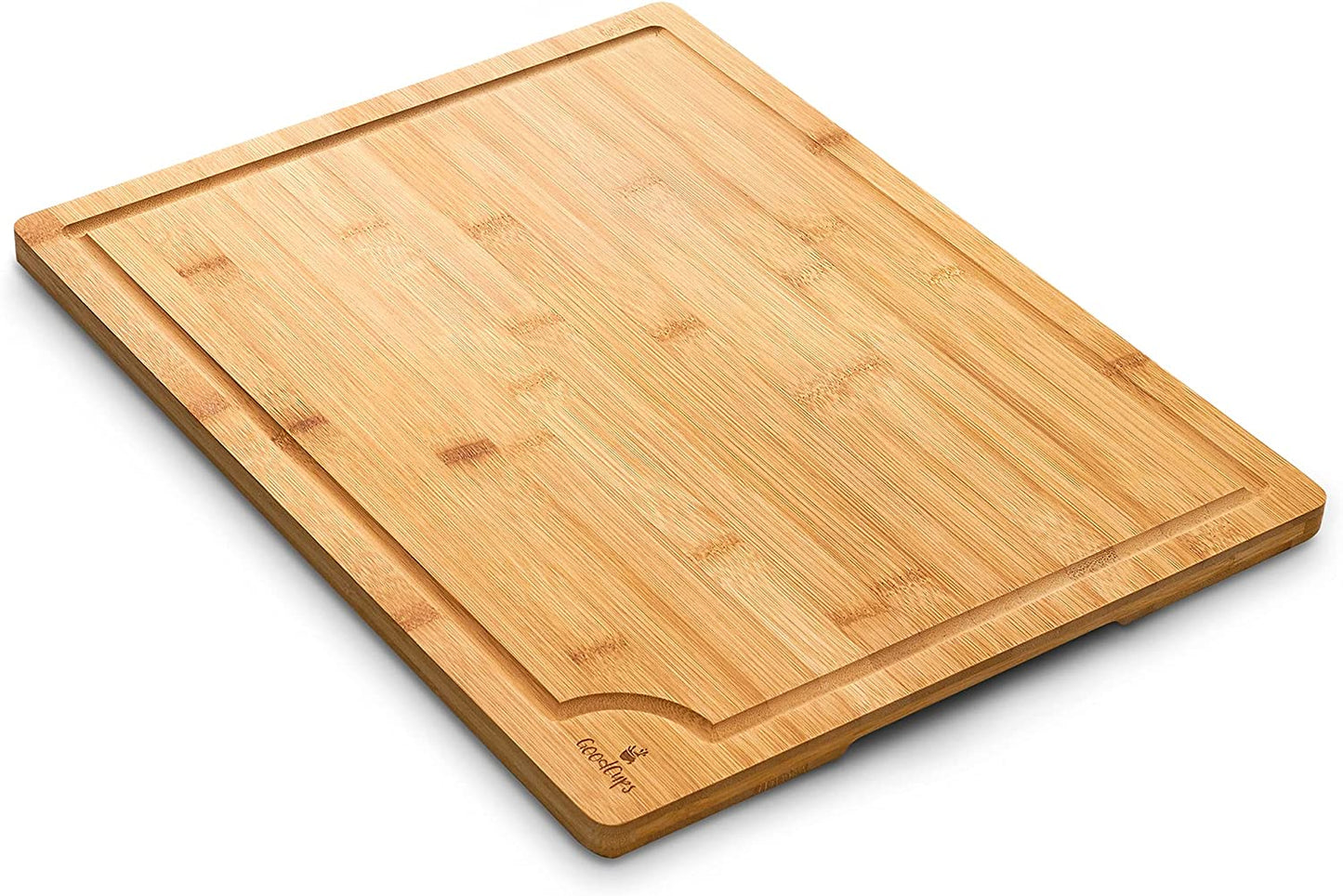 Turkey Cutting Board – 17 X 13 X 0.6 Inch Extra Large Bamboo Carving Board – All Natural Wood Board for Kitchen – Eco-Friendly and Durable – Easy to Wash