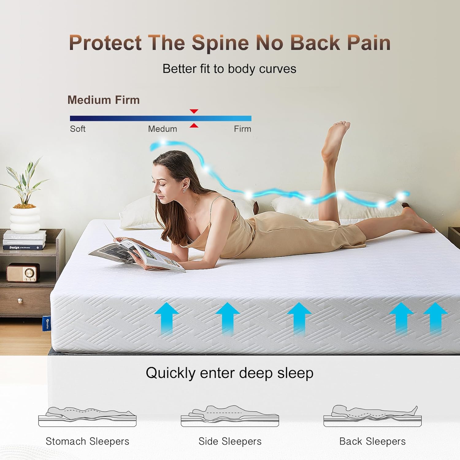 Experience Comfort with Our 8-Inch Gel Memory Foam Mattress - Medium Firm, Cool Sleeping & Pressure Relief, CertiPUR-US Certified, Delivered in a Box!