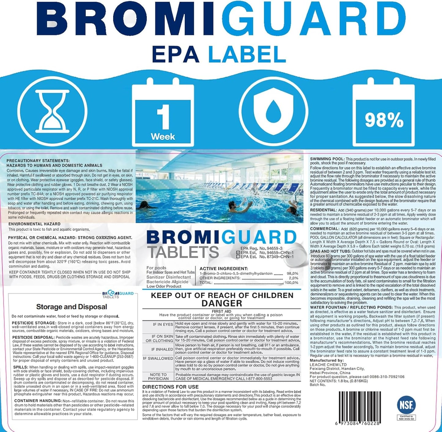 Premium 1-Inch Bromine Tablets for Spa & Hot Tub Sanitization - 1.8 lbs of Long-Lasting Bromine Tabs - Reduced Chlorine Odor for a Cleaner Pool Experience