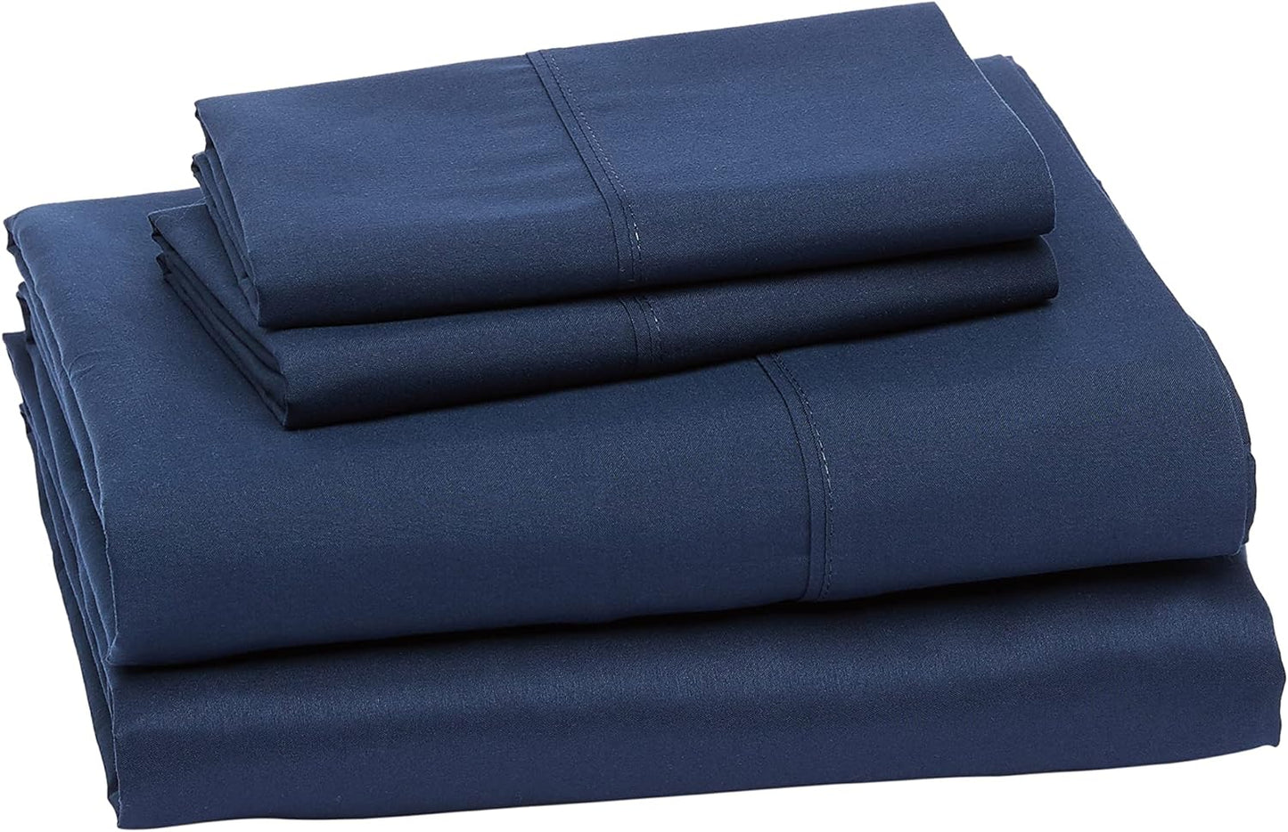 Luxurious Navy Blue Microfiber Queen Bed Sheets - 4 Piece Deluxe Set