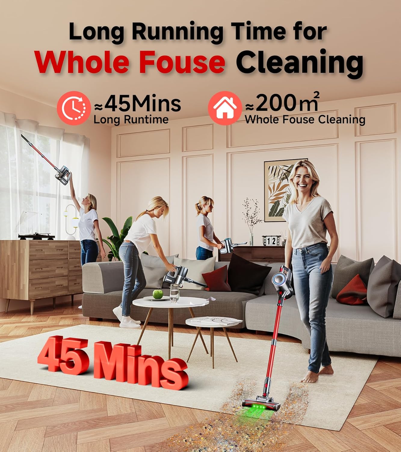 Suck It Up, Buttercup! The 500W Wireless Wizard of Dirt – Flea Market Style Vacuum with 45 Minutes of Mopping Mischief and Anti-Tangle Superpowers for Hairy Beasts and Floor Fashion!