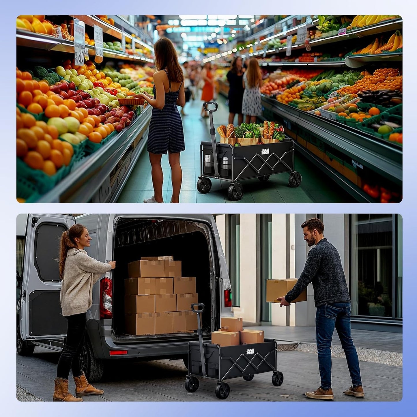 Wagon of Wonders: The Ultimate Grocery-Grabber and Beach-Bum Buddy That Can Haul Your Weight in Snacks (Black)