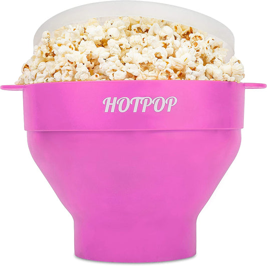 The Original  Microwave Popcorn Popper, Silicone Popcorn Maker, Collapsible Bowl Bpa-Free and Dishwasher Safe- 20 Colors Available (Pink)