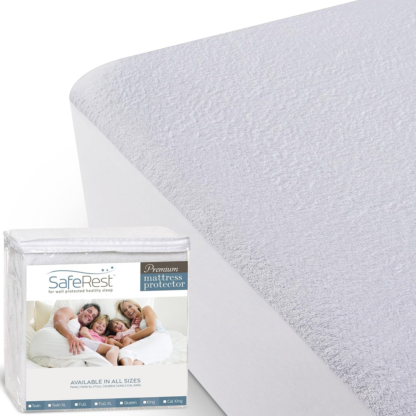 Ultimate Waterproof Mattress Protector - Stretchable Fitted Design, Machine Washable Cotton - Perfect for Airbnb Hosts!