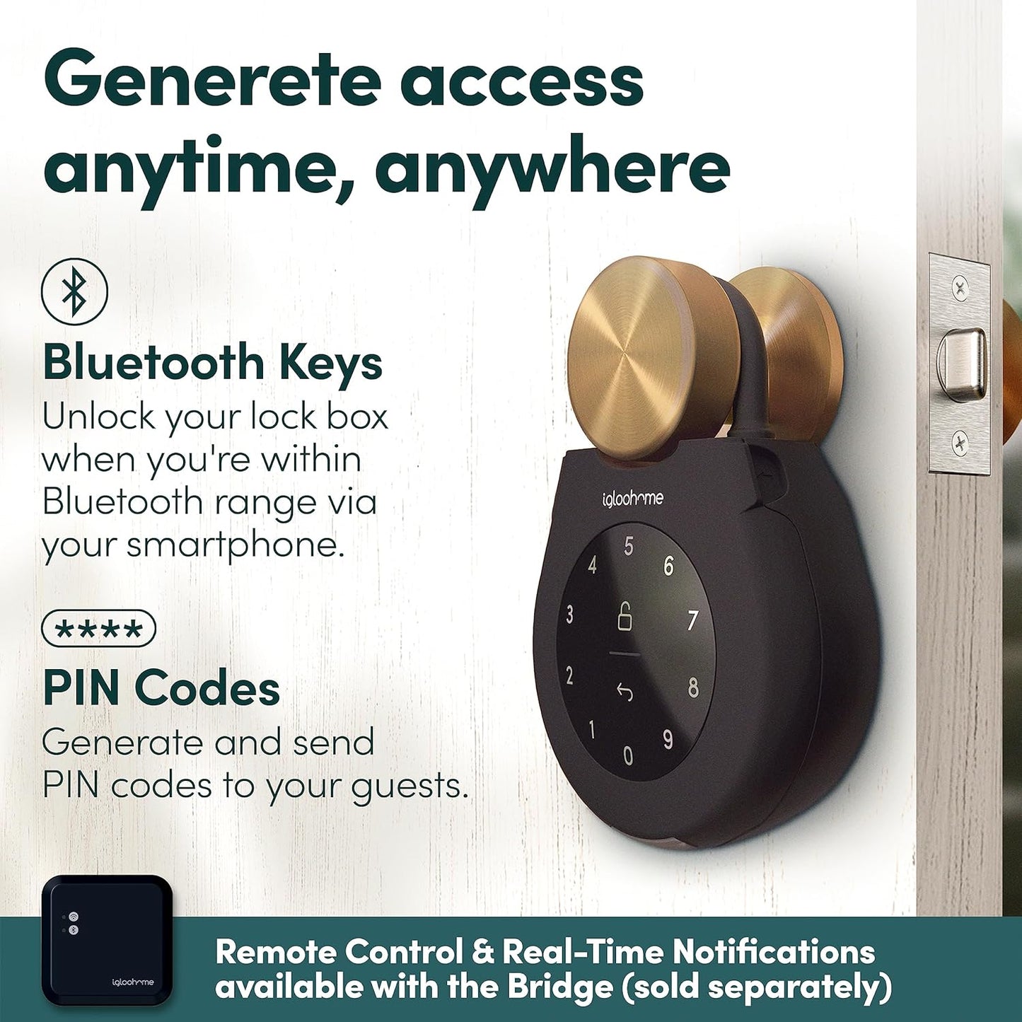 Keybox 3 Smart Lock Box - Secure Key Storage with Airbnb Sync & Remote Bluetooth Access (iOS/Android)