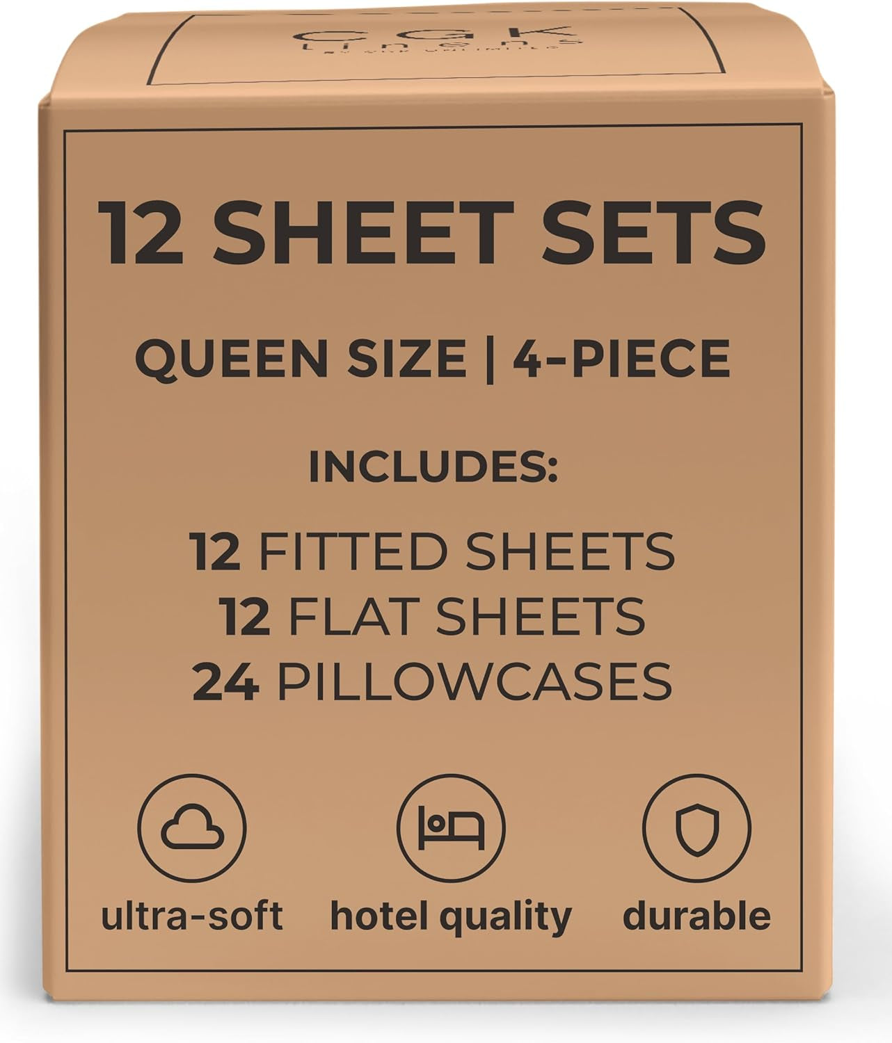 Premium Bulk Pack of 12 Queen Size Sheet Sets - Perfect for Hotels & Airbnbs - Exceptional Value in Classic White