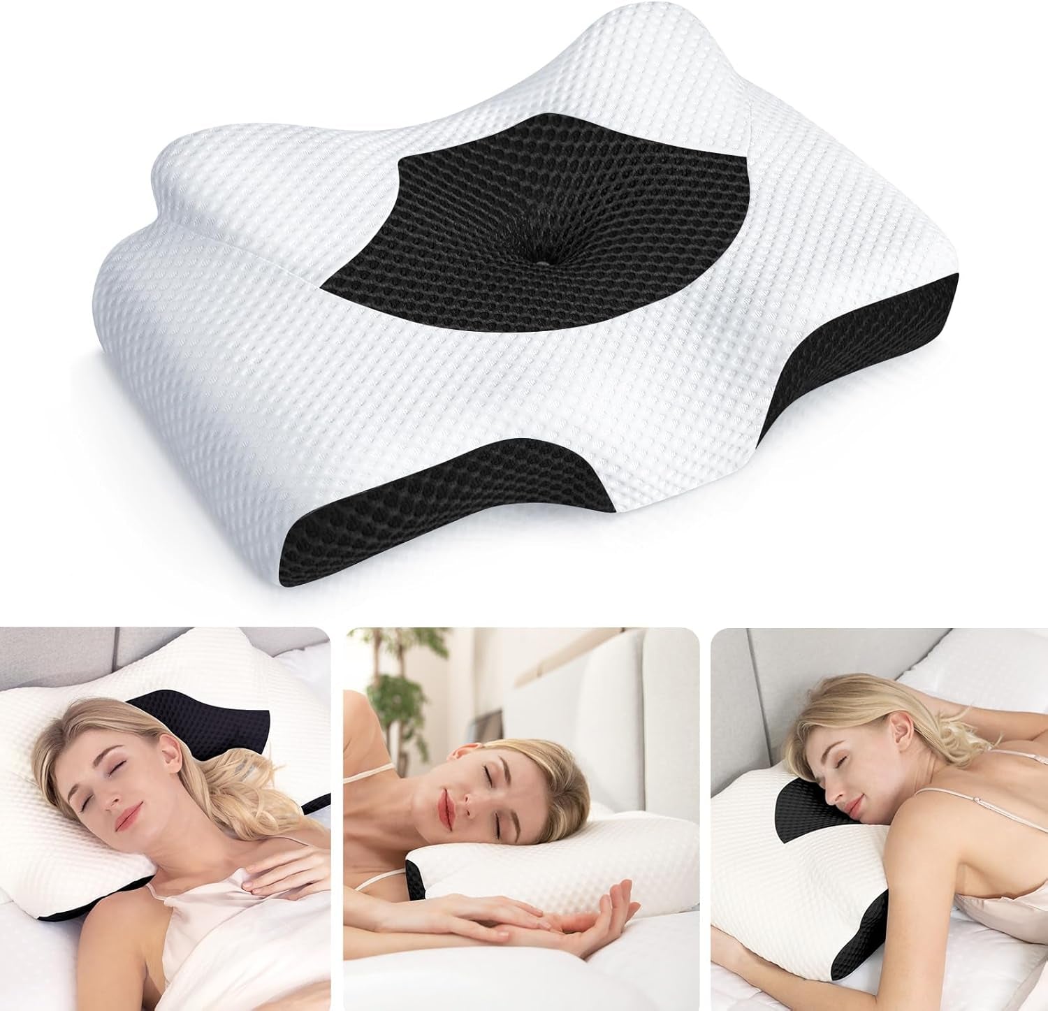 Ultimate Cervical Pillow for Neck Pain Relief - Adjustable Odorless Memory Foam with Cooling Case for Side & Back Sleepers