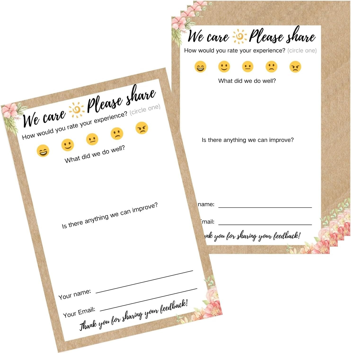 75 Essential Suggestion Cards for Airbnb Hosts & Businesses - Kraft Style Guest Review & Comment Cards