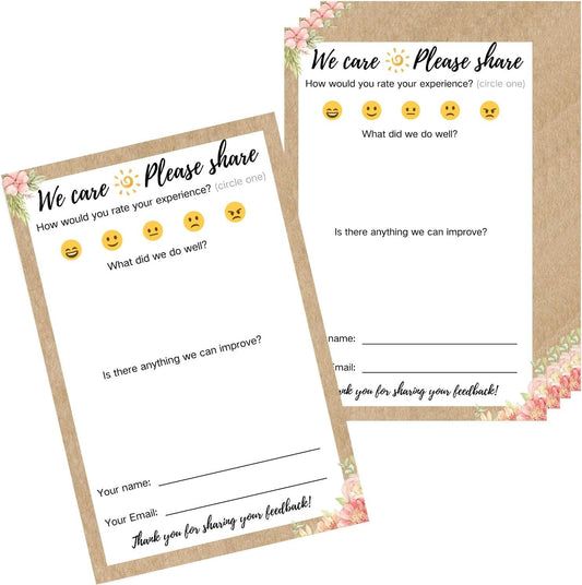 75 Essential Suggestion Cards for Airbnb Hosts & Businesses - Kraft Style Guest Review & Comment Cards