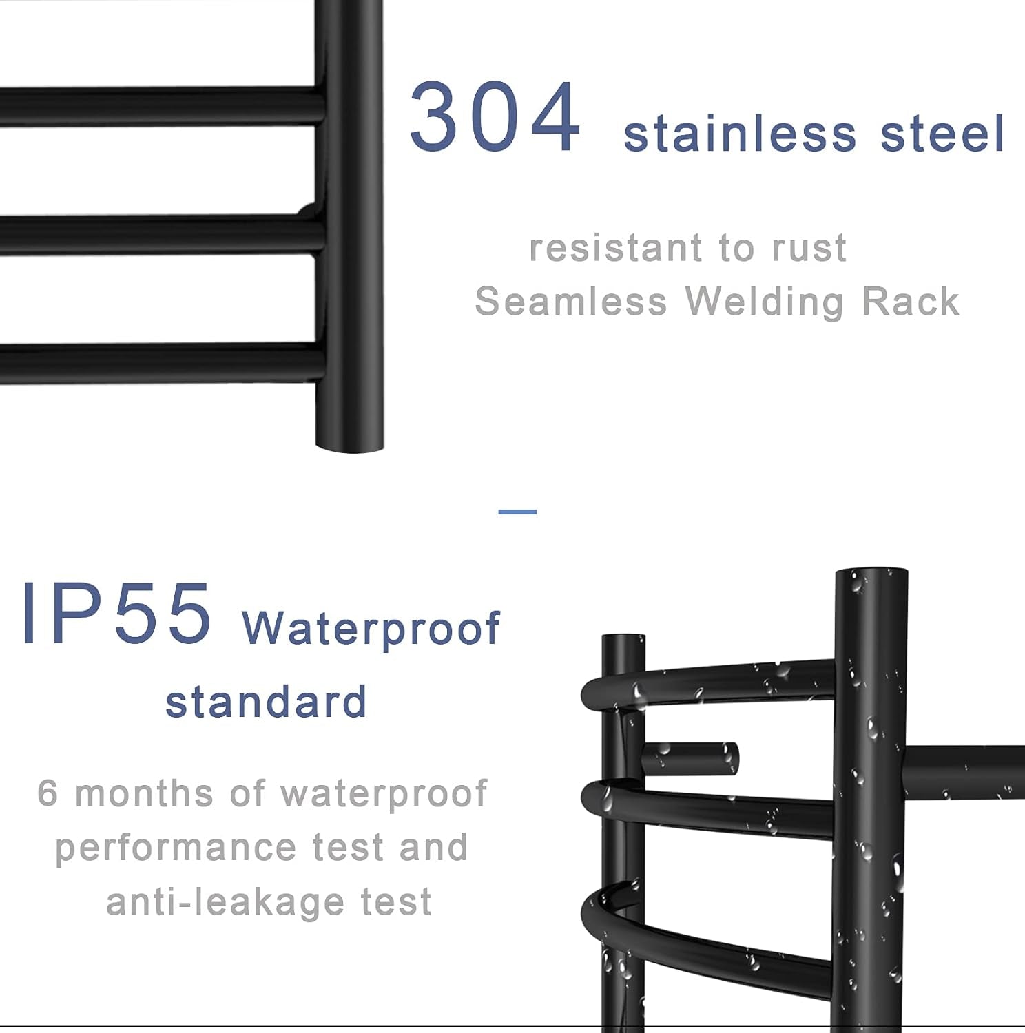 Heated Towel Rack, Towel Warmer with Timer, Wall Mounted Hot Towel Warmer for Bathroom, Hardwired or Plug-In Models