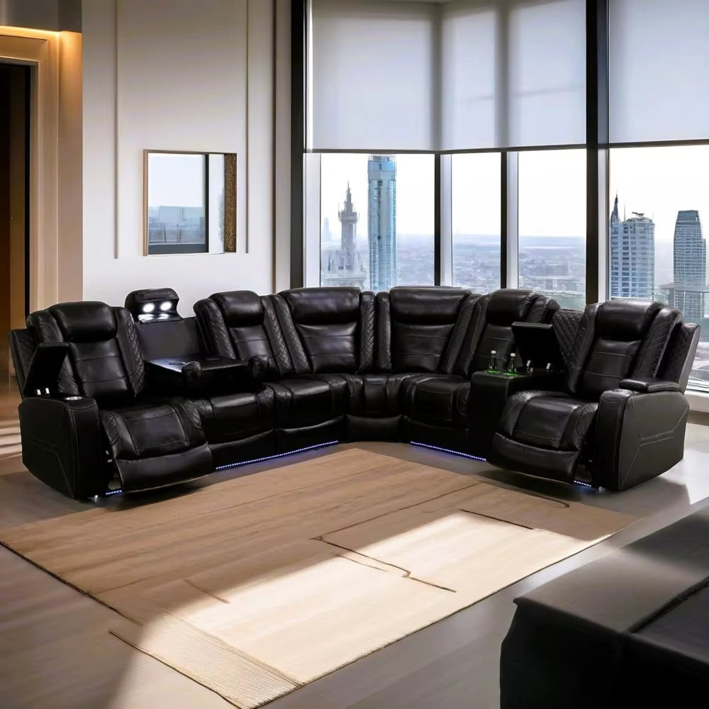 Power Recliner Living Room Set with LED for Living Room, Dormitory, Guest House, Playroom, Airbnb,Apartment Recliner Chair